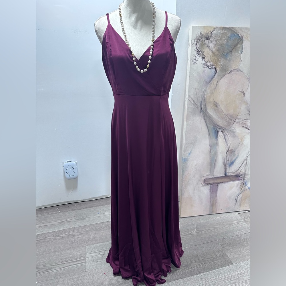 Lulu's Deep Plum Spaghetti-Strap Maxi Dress